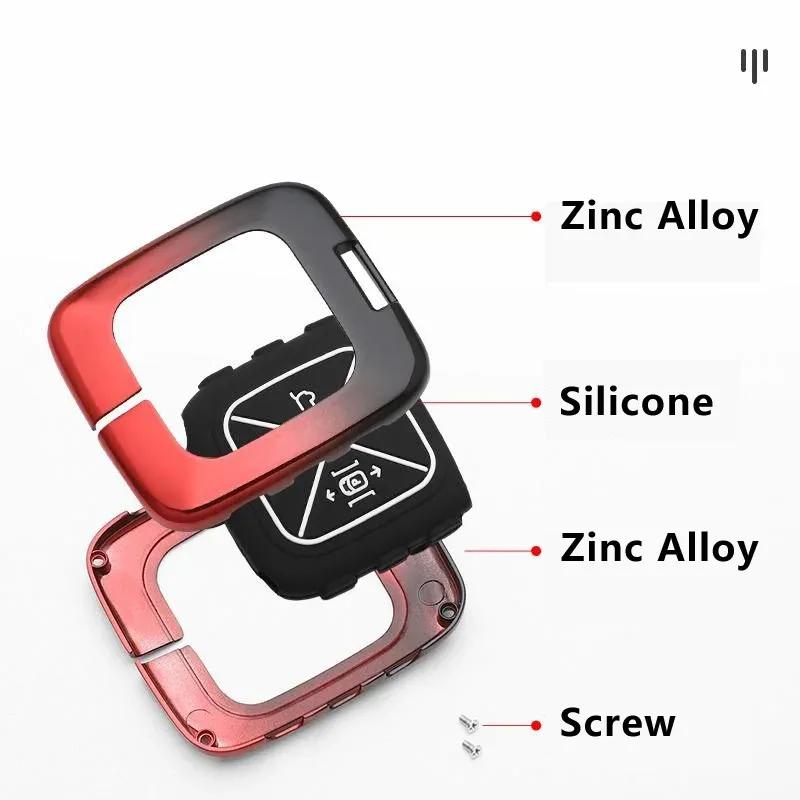 For ZEEKR 7X 001 X MIX 007 009 Zinc Alloy Car Key Case Remote Protection Cover Luminous Shell Card Keychain Ring Holder Keyfob