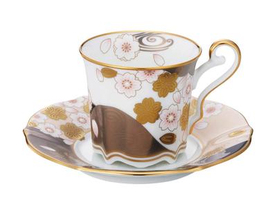 Блюдце для кофейной чашки Noritake 200 куб. см Aya Minamo Sakura, костяной фарфор золотого и серебряного цвета, T52506/4939