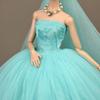 With Veil Doll Wedding Dress Solid Color Doll Bridal Clothes Doll Dress Costume  1/6 BJD Doll