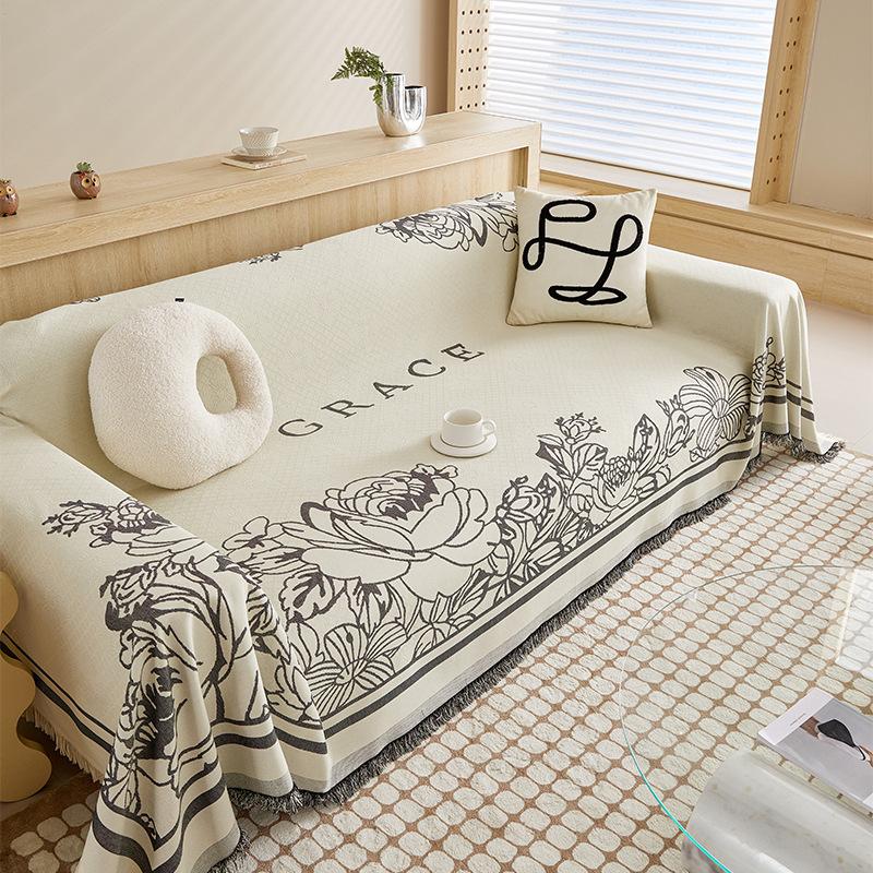 Ткань для чехлов на диван, полностью покрытый чехол для дивана, полотенце для дивана, французский кремовый стиль, против царапин