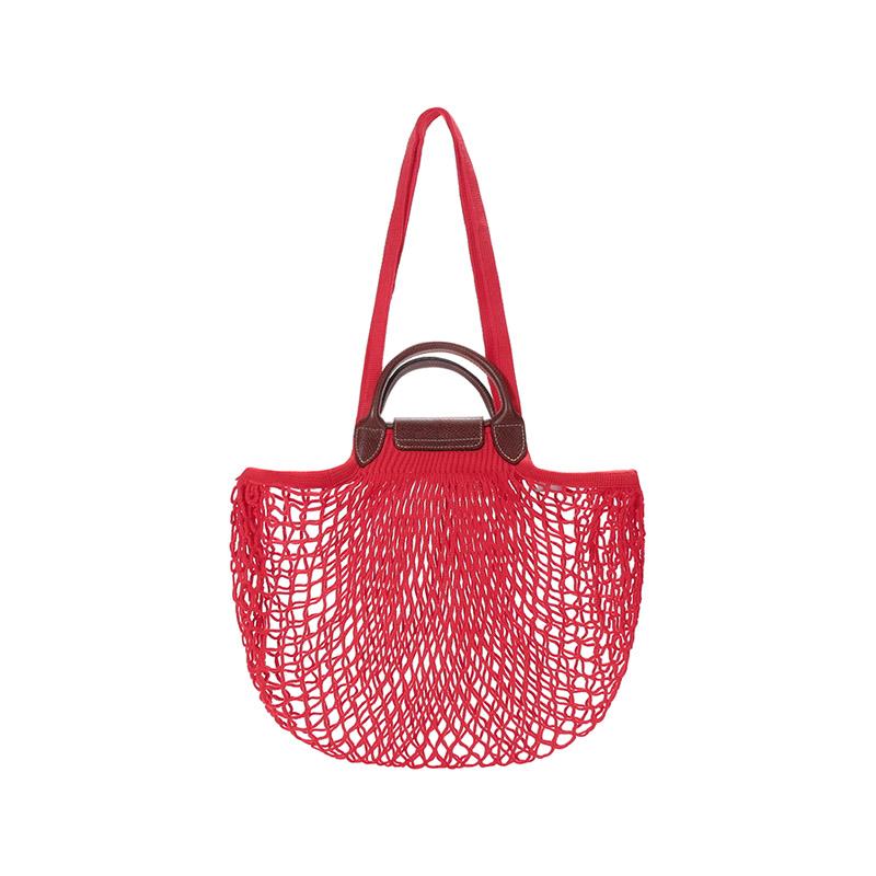 Longchamp Le Pliage Filet Модная холщовая сумка-тоут Женская сумка-тоут Красная 10121HVH548