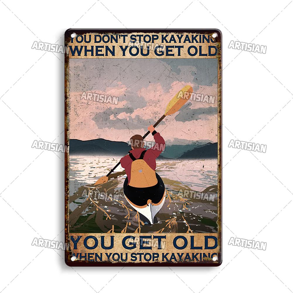 Металлическая табличка "Гребля" от мастера Жестяной плакат "Серфинг" Спортивная декоративная пластина для каякинга Настенный декор Гараж Бар Паб Клуб Отель Кафе Кухня