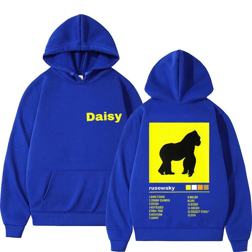 Rapper Rusowsky Daisy Tour 2025 Graphic Hoody Unisex Retro Oversized Sweatshirt Fashion High Quality Fleece Hoodie Streetwear