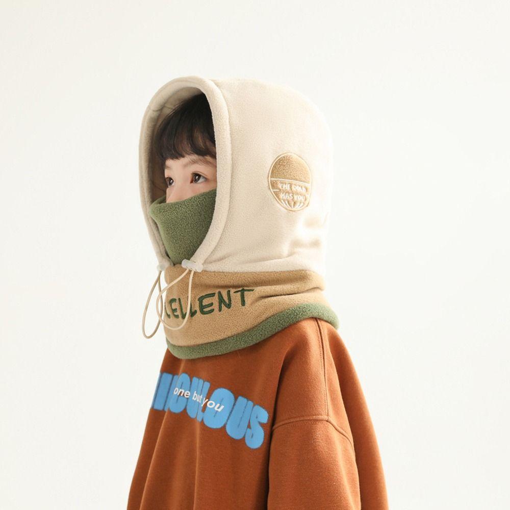 Soft Ear Protection Cap Polar Fleece Balaclavas Hats Scarf Set Creative Winter Baby Hats for Kids