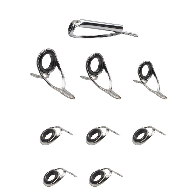 9-Piece Fishing Rod Guide Ring Set Stainless Steel Ceramic Line Guides Spinning Casting Repair