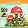 Mushroom House Construction Blocks With Micro Particles For Diy Kids Play And Creative Crafting