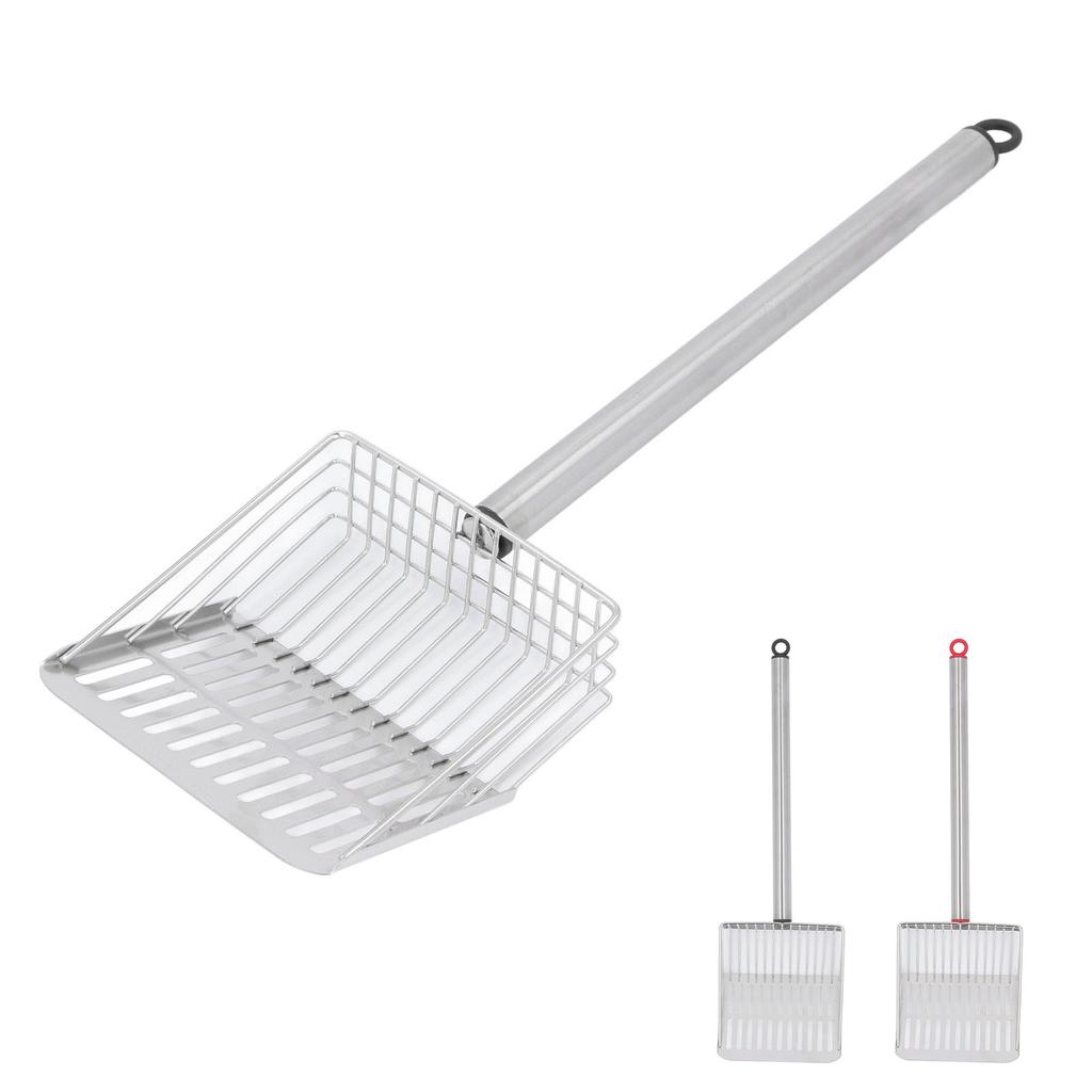 Совок для кошачьего туалета с длинной ручкой, металлический, съемный, антиразбрызгивающий, быстрая фильтрация, лопата для кошачьего туалета