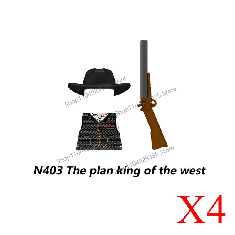 MOC Military Soldier Building Blocks US Infantry West Cowboy Soviet Army Police Game Character Arthur Morgan Gun Bricks Toy Gift