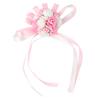 Wedding Bridal Bridesmaid Wrist Corsage Party Prom Dance Hand Ribbon Flower #3 Pink   White