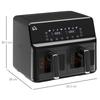 8L Dual Basket Air Fryer, 8-in-1 Air Fryer Oven with Digital Display, Visible, Timer, Preheat for Oil Free Low Fat Cooking, 2500W, Sync Finish, Sliver