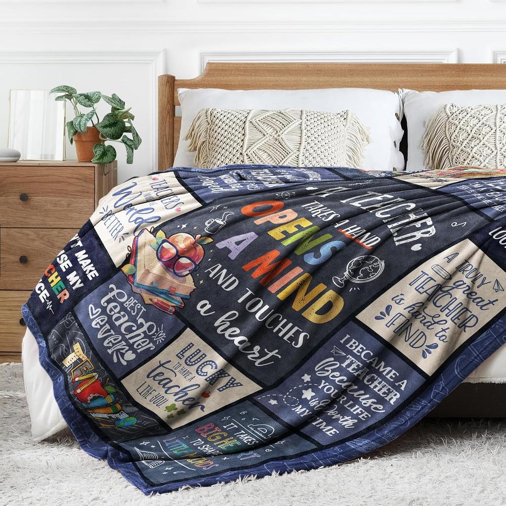 Teacher Gifts for Women Men – Unique Teacher Appreciation Gifts Blanket, Funny Present for Educators, Best Retirement or Birthday Gift from Students