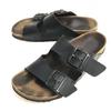 Arizona Flat Leather Sandals 24.5 Size 38 Black Made In Germany Shoes Trainers(USED)