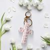 Handmade Christian Cross-shaped Keychain with Golden Ring Compact Comfortable Prayer Pendant Religious Accessory