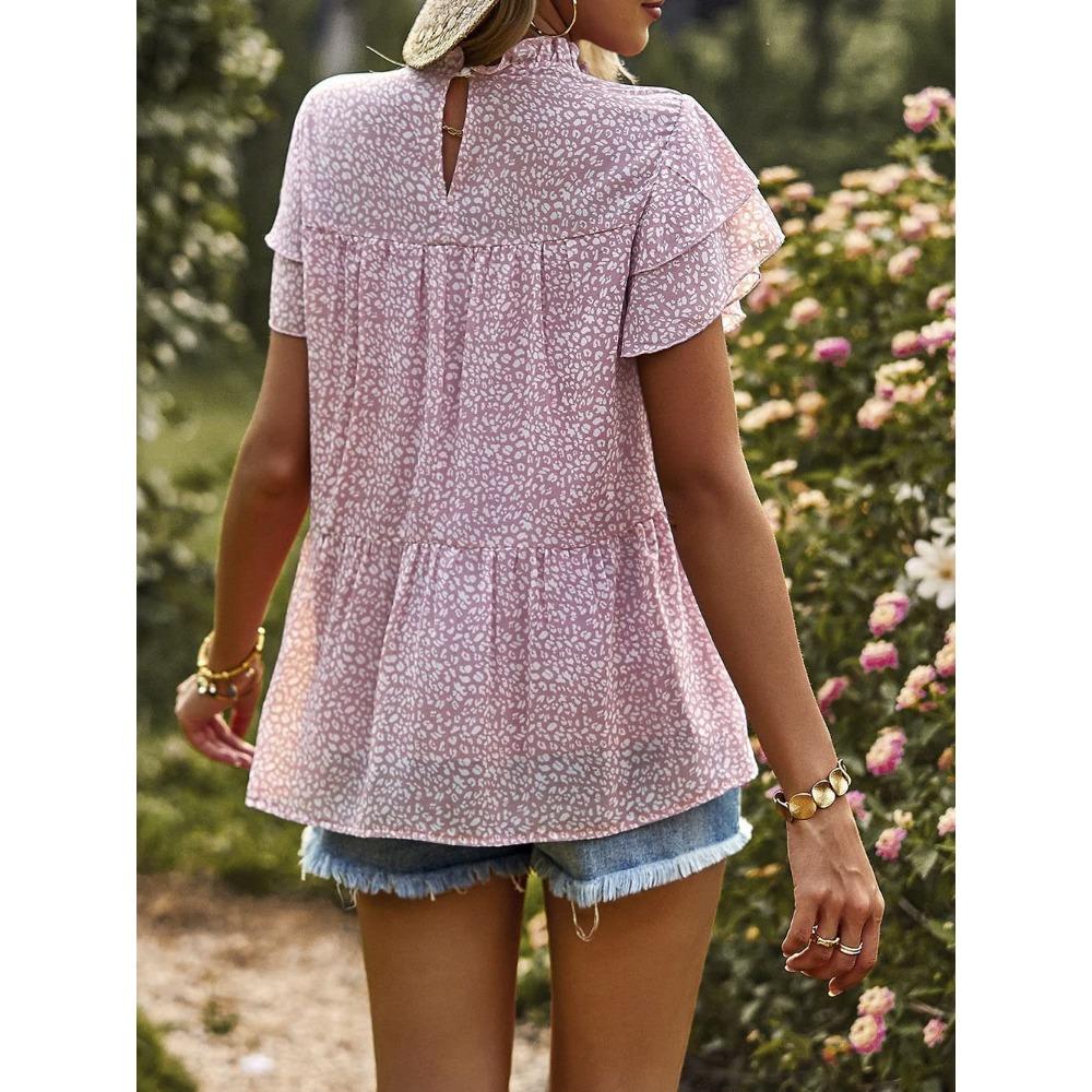 GMXIA Весна-лето в горошек с коротким рукавом шифоновая рубашка-основа для женщин