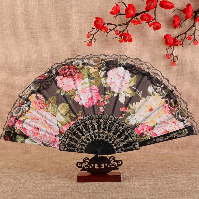 1 шт. Фотореквизит Классический реквизит для выступлений Эстетическая красота Складной веер Модный пионный кружевной веер