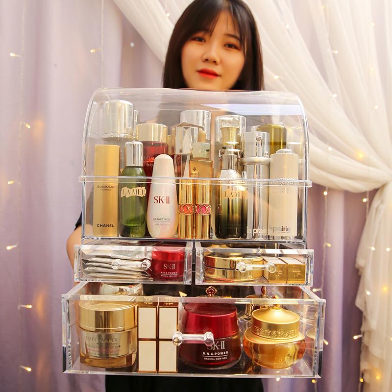 Акриловый пылезащитный органайзер для косметики и кистей