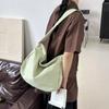 Casual Nylon Plaid Shoulder Bag Large Capacity Casual Striped Tote Bag Light Weight Commut Crossbody Bags Women