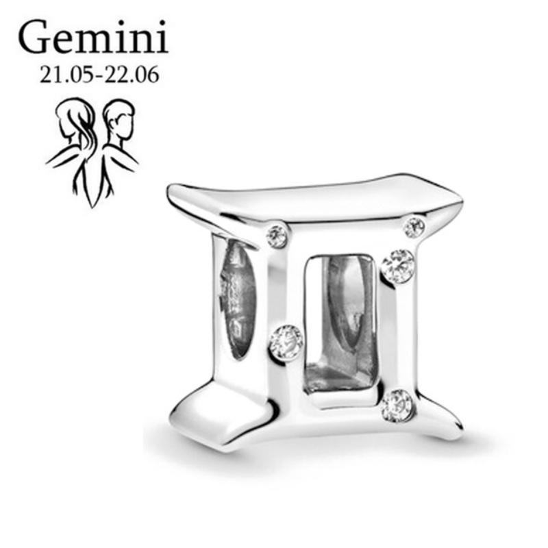 Аутентичные 925 пробы посеребренные, сверкающие, Овен, Лев, Скорпион, подвески со знаками зодиака, бусины, подходят для оригинального браслета, ювелирные изделия