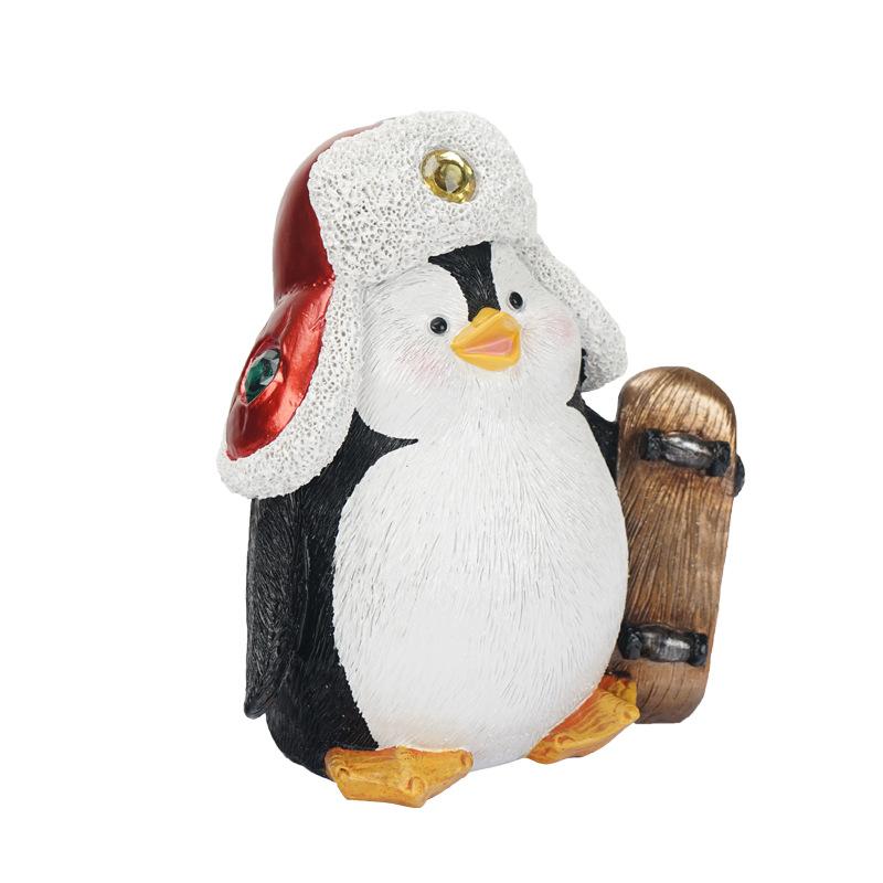 Рождественские ornaments-скульптуры животных Коричневый медведь-барабанщик Собака Идея подарка Коробка Красивый скейтборд Пингвин Рождественские украшения для дома
