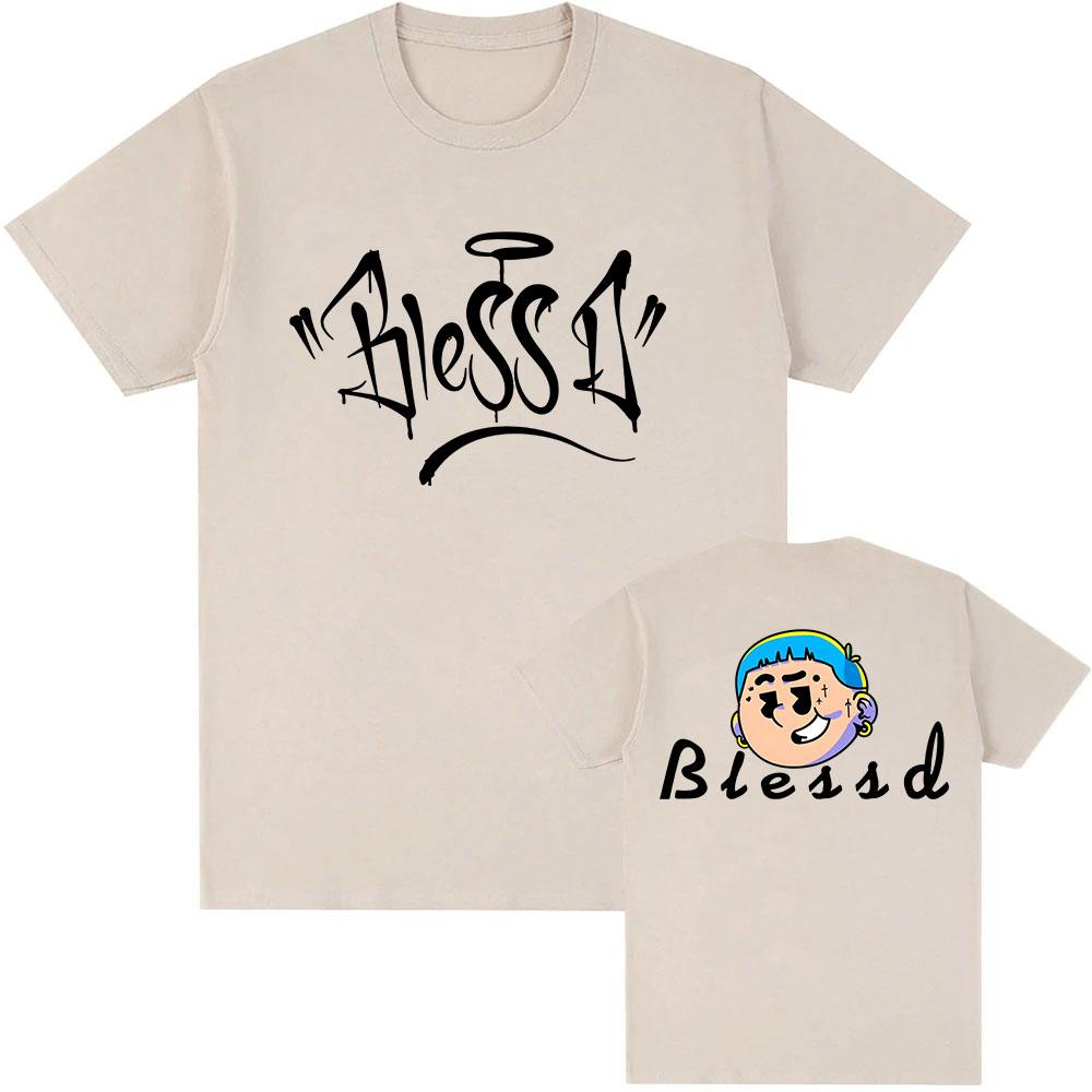 Blessd Print Tshirts Cotton High Quality Summer Unisex Tee-shirt Ropa Hombre Camisetas Short Sleeve O-neck Men Women T-shirt Tee