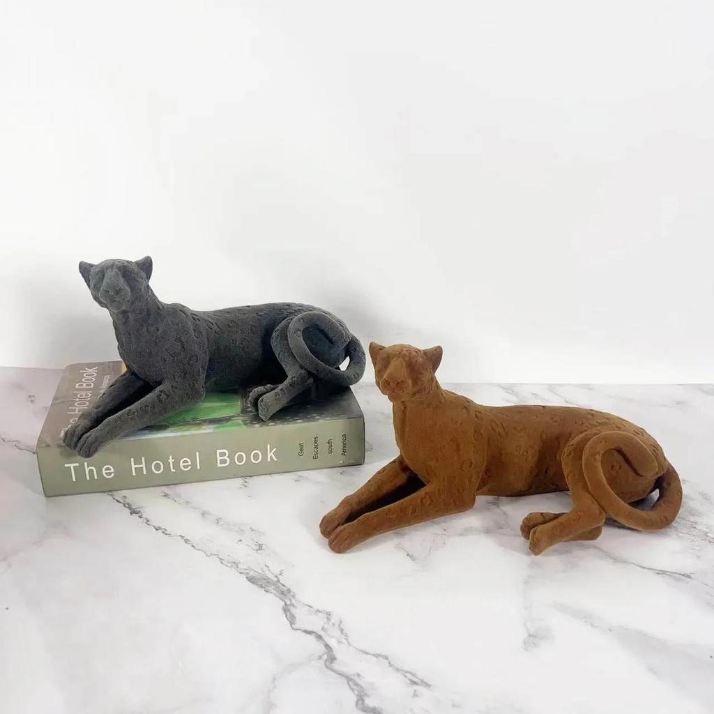 Леопардовая скульптура из смолы, имитирующая животных, декоративные фигурки гепарда, декоративные аксессуары