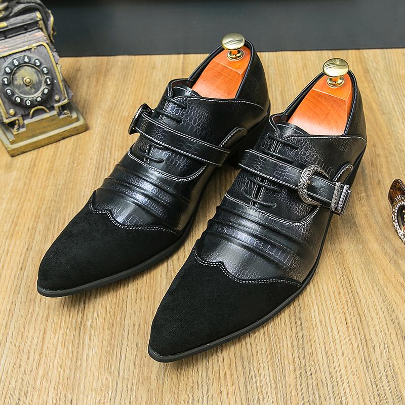 Luxury Banquet Dress Shoes Men's High Heeled Pointed Shoes Men's Formal Shoes Groom's Wedding Shoes High-end Formal Shoes