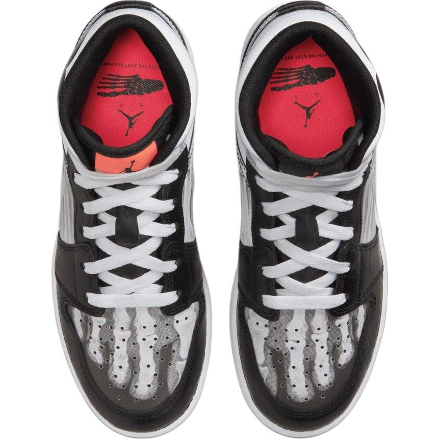 Air Jordan 1 Mid SS GS X-Ray Kids Sneakers Black Ice-Blue Total-Crimson HF3210-001