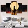 5 Pieces Canvas Wall Arts Poster Painting Animation Demon Slayer Wallpaper Home Decor Modular Picture Print Living Room Mural