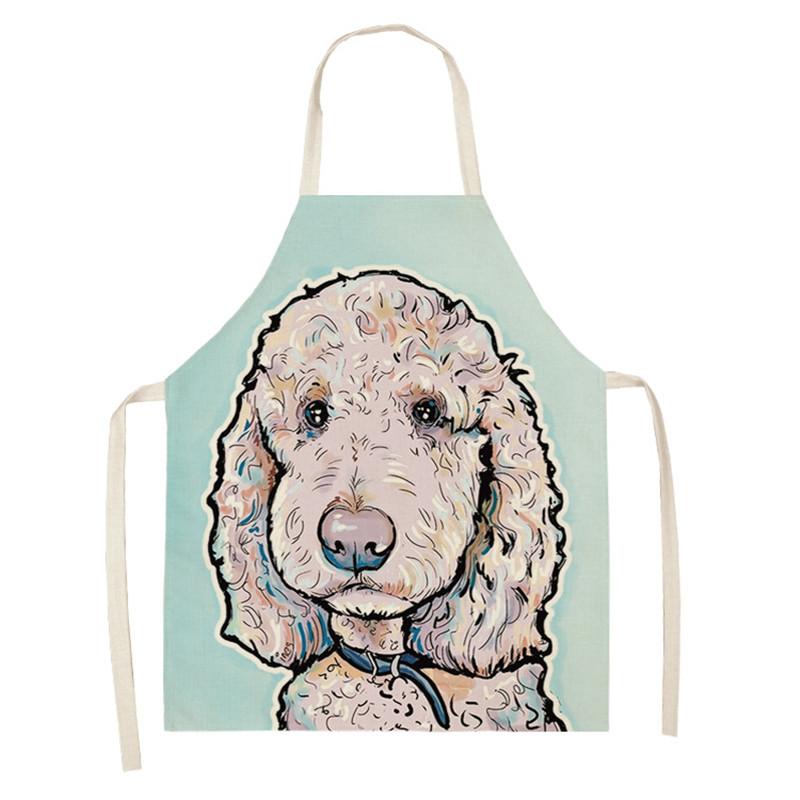 Домашние милые кухонные фартуки для собак для женщин, хлопковые льняные фартуки без рукавов, нагрудники для домашней кулинарии, инструменты для чистки, Delantal Cocina
