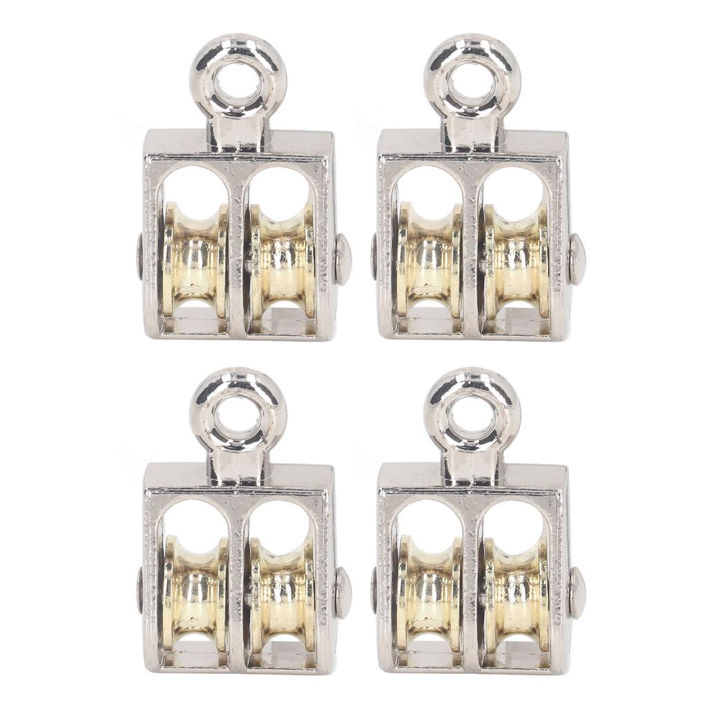 4 шт. Двойной блочный ролик 100 кг 220 фунтов подшипник цинковый сплав кран подъемный двойной шкив ролик