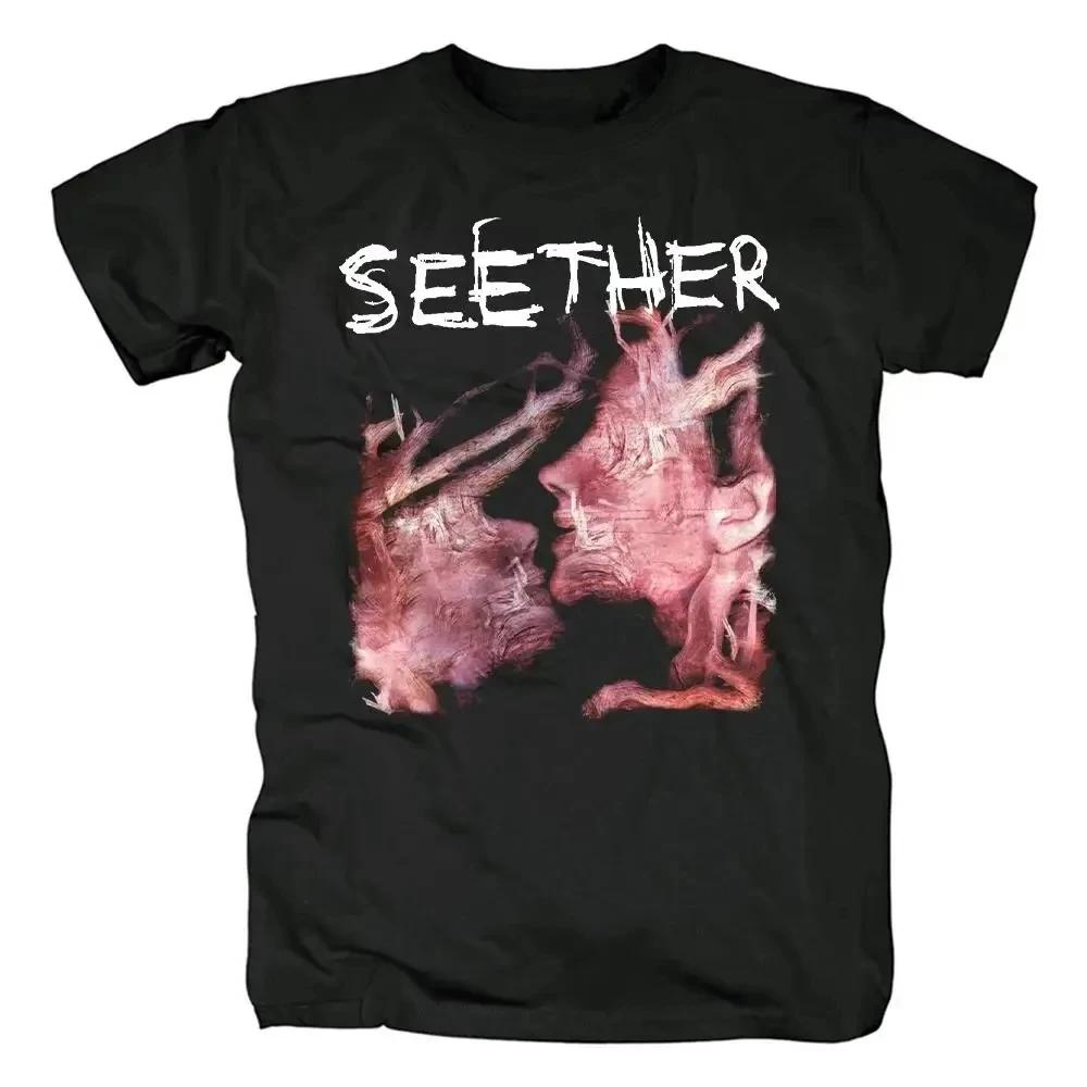 Футболка Heavy Metal Seether для женщин и мужчин, рок-футболка, удобный топ, 100% хлопок, мужская летняя футболка, маленькая, свежая, модная, трендовая футболка
