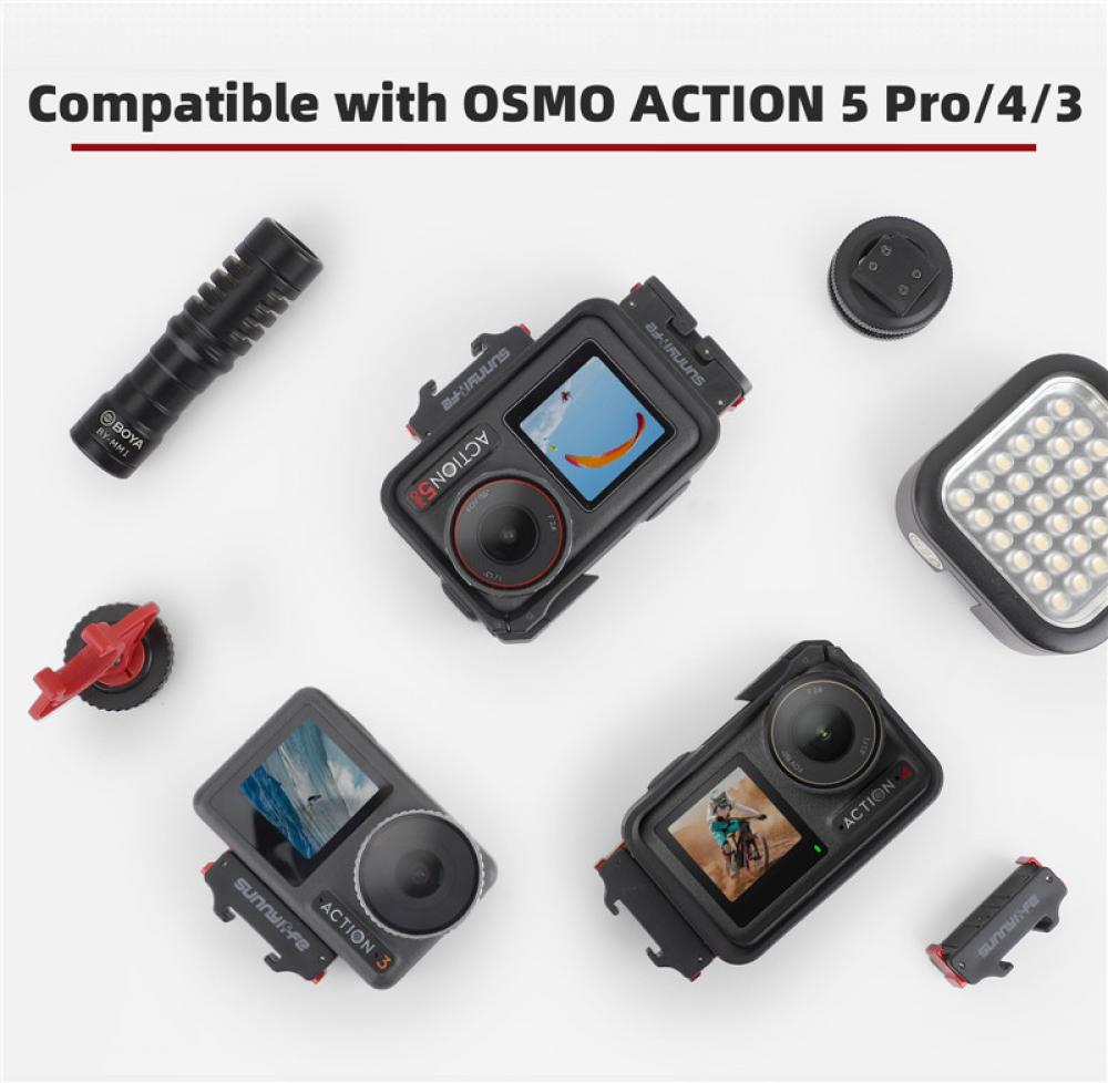 Адаптер-основание камеры для DJI Osmo Action 5 Pro/Action 4/Action 3 Магнитный холодный башмак Подвес Быстросъемная база расширения Аксессуар