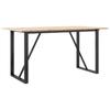 Dining Table O Frame 160x80x75 cm Solid Pine Wood and Steel