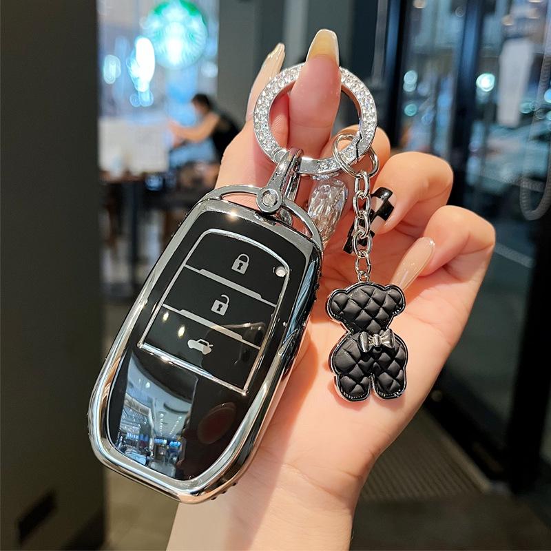 Чехол для ключа автомобиля Toyota для Avalon, Camry, Highlander, Corolla, RAV4, IZOA, CHR - Мультяшный дизайн для мужчин и женщин