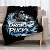 ice hockey Theme Printed Blanket - Perfect for Couch, Bed, Travel & Outdoor Use | Machine Washable, Cozy & Durable.