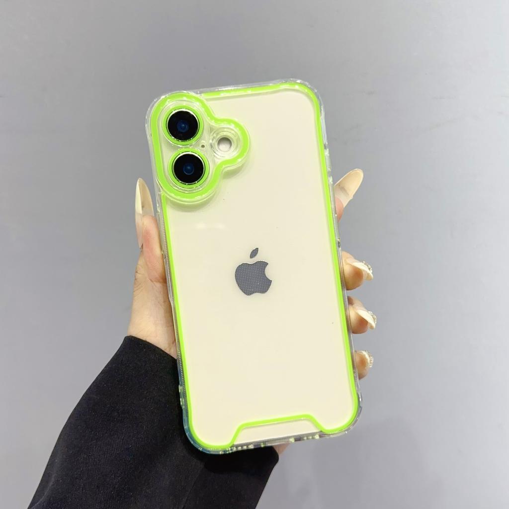 Роскошный ночник Светящийся прозрачный чехол для iPhone 16 15 14 13 12 11 Pro Max Plus Флуоресцентная рамка Мягкий ТПУ бампер