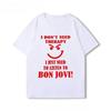Футболки с коротким рукавом группы Bon Jovi для мужчин и женщин, Летние, из чистого хлопка, Рок, Американский ретро, Топы