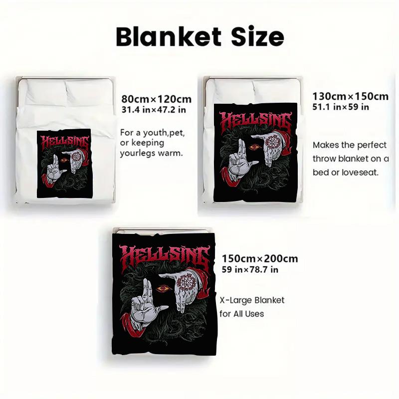 Gothic Eyes 2D Flat Pattern Flannel Blanket High quality All Seasons Warmth and Comfort Perfect for Christmas Gifts.