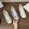 Breathable Mesh Women's 2025 Summer New Flat German Training Shoes Lace-up Diamond-encrusted Hollow Sandals