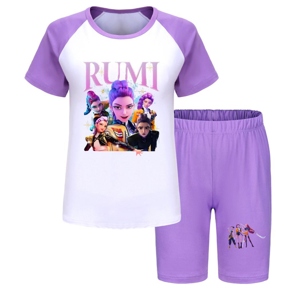 Kpop Demon Hunters Children Summer Athletic Set With Cotton Fabric For Active Kids