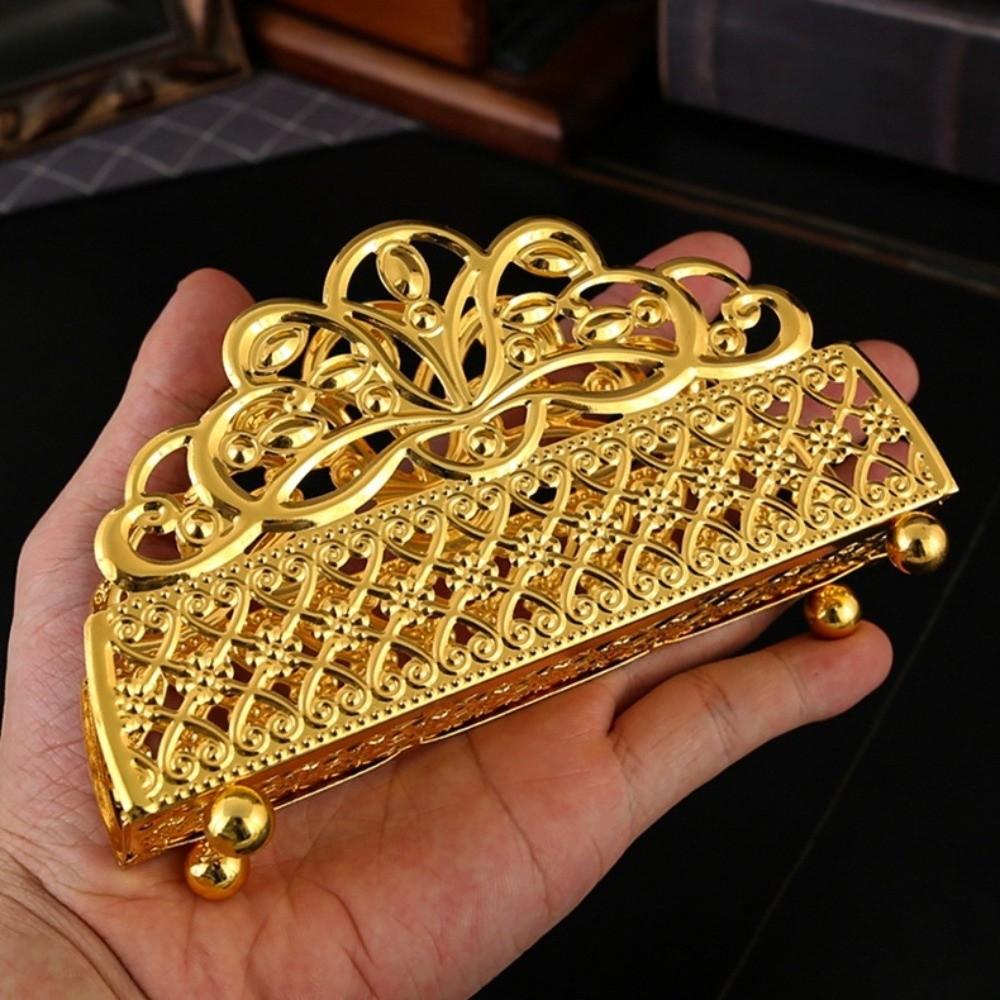 Nordic Style Ironwork Gold Tissue Holder Standing Flower Tissue Dispenser Household