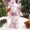 1pc/3pcChristmas Standing Telescopic Old Man Elk Doll Desktop Decoration Pink Snowman Figurine Holiday Decoration
