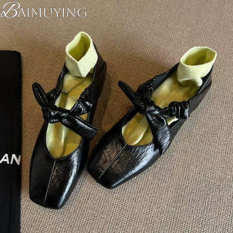 Fashion Marie Janes Ballet High Heels Shoes Women Square Toe Sandals 2025 Trend Loafers Summer Elegant Shallow Dress Zapatos De Mujer