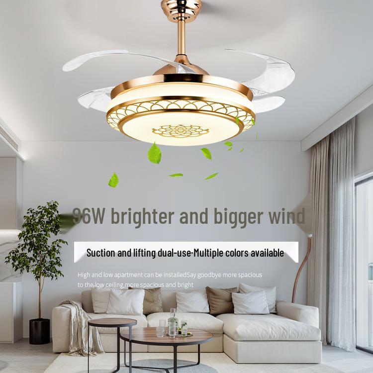 Умный потолочный вентилятор с регулируемой частотой и люстрой для гостиной, спальни и ресторана