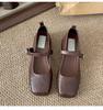 Fashion temperament French retro square head shallow mouth single shoes women's 2025 new spring and autumn skirt Mary Jane small leather shoes