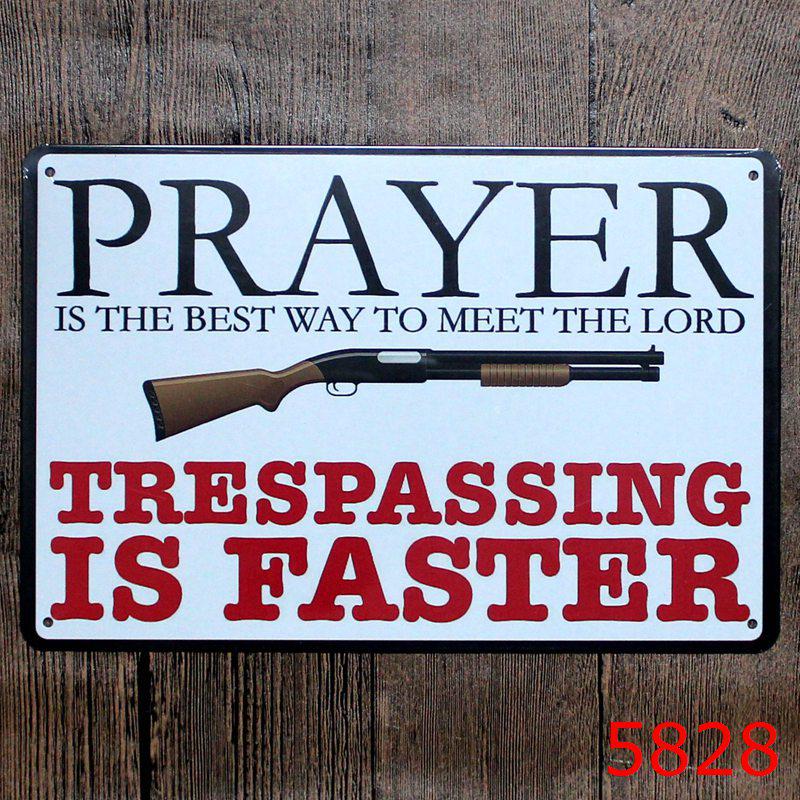 Custom Gun Humor Tin Sign for Restaurant, Bar, or KTV Decor