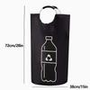 Large Capacity Empty Bottle Storage Basket With Aluminum Handle 82L Wastewater Bottle Collector Bag Folding Recycling Bin