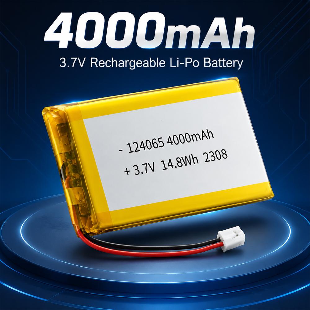 124065 3,7 В 4000 мАч LiPo Аккумулятор Перезаряжаемый PH2.0 2-контактный Штекер с Платой Защиты для GPS Bluetooth Динамика RC Игрушек