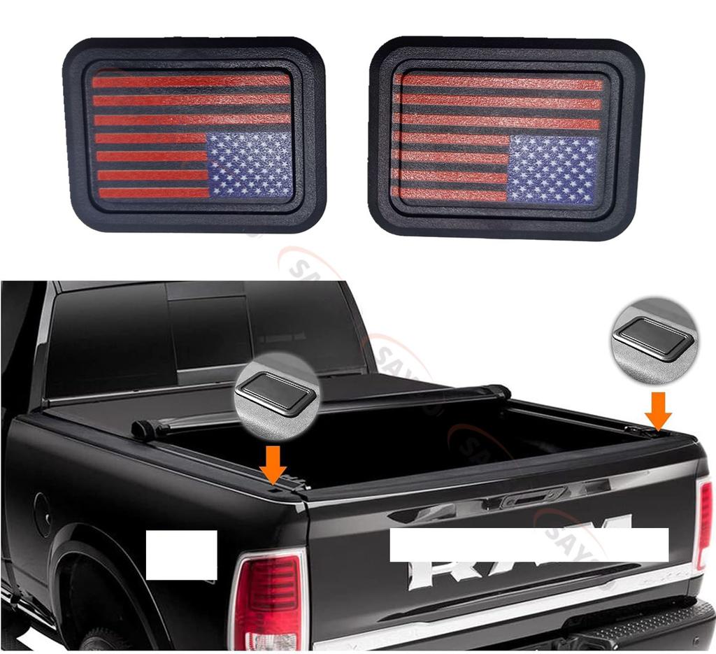 2x Красно-белые заглушки для карманов стоек заднего борта грузовика для Dodge Ram 1500 2500 2019-2025 Защитные аксессуары