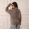 Womens Loose Fit Polo Collar Knit Sweater Winter Casual Pullover Soft Wool Blend Top